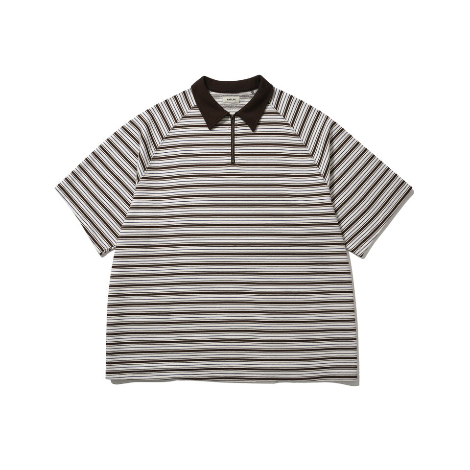 條紋Polo衫 Striped Raglan Half-Zip Polo