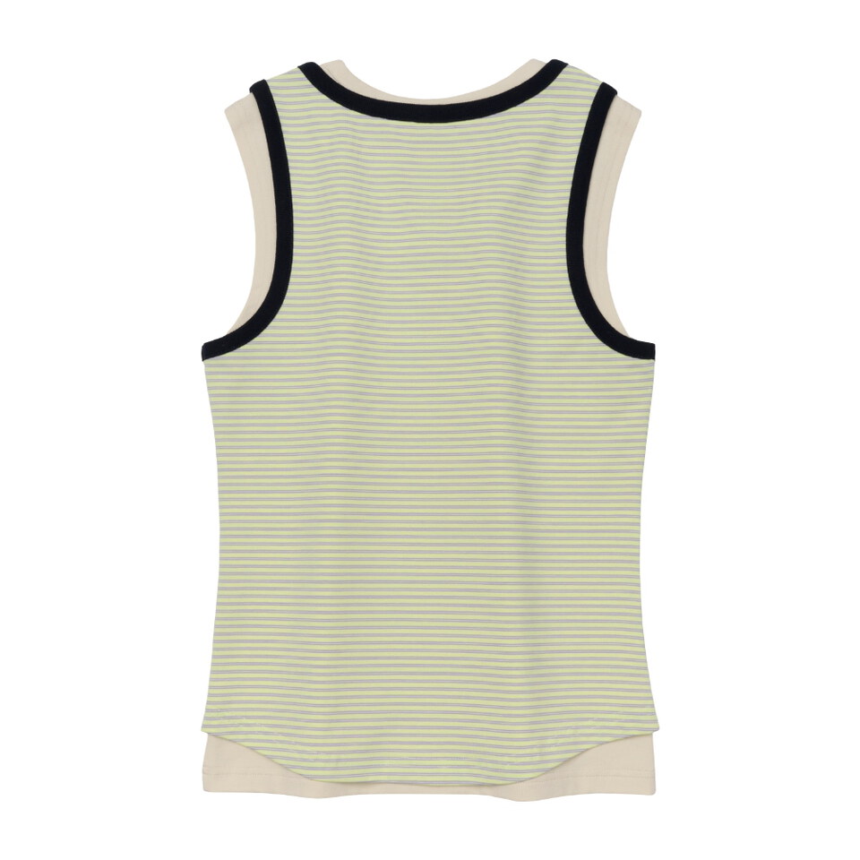 AMES0501-261 疊穿條紋背心 LAYERED BUTTON SLEEVELESS