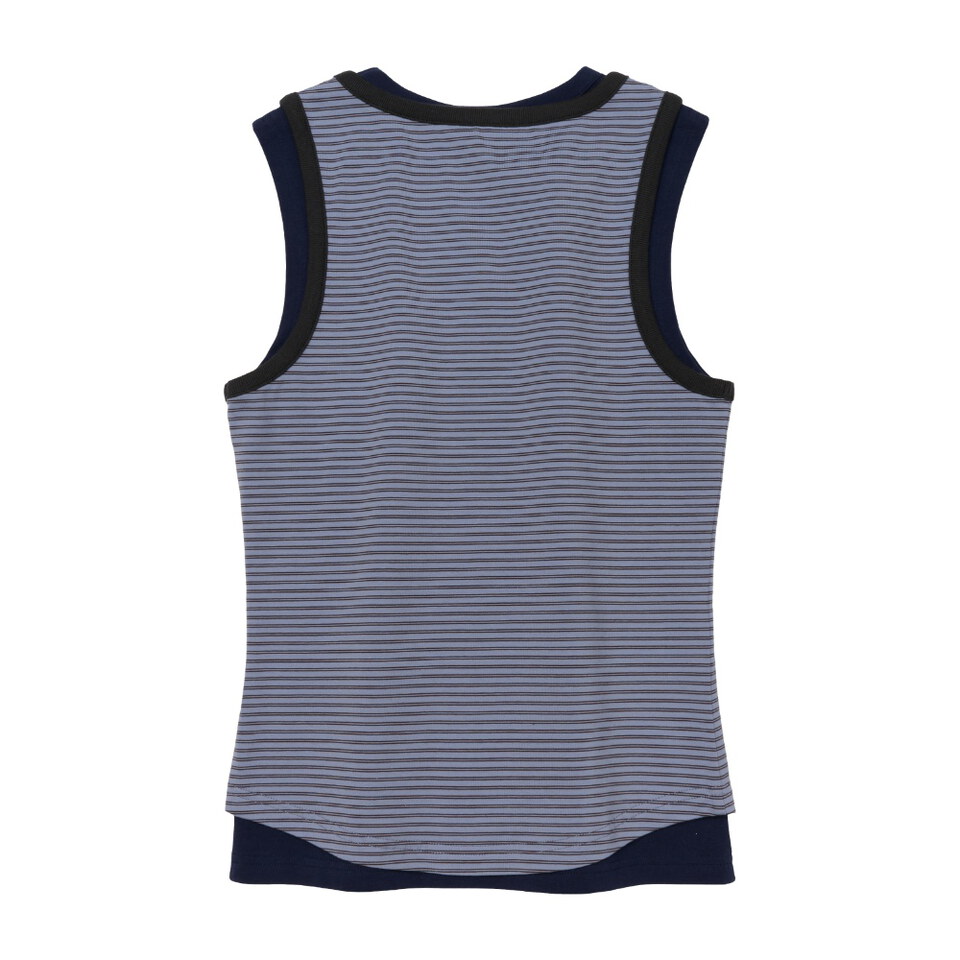 AMES0501-261 疊穿條紋背心 LAYERED BUTTON SLEEVELESS