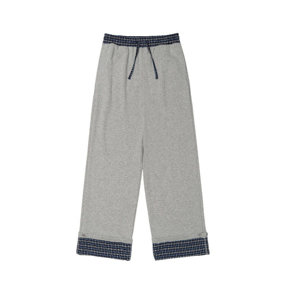 捲邊格紋運動褲 52 CHECK ROLL-UP SWEATPANTS