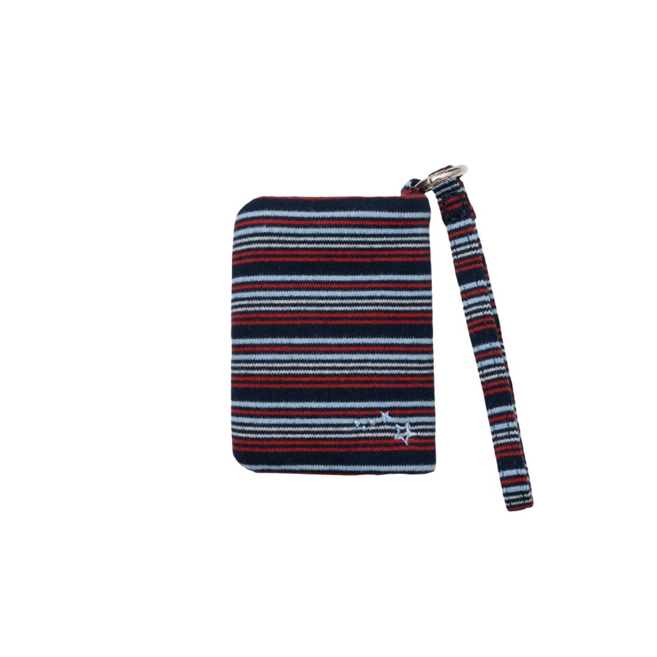 AMES3002-262 條紋卡片夾 STRIPE BUTTON CARD WALLET