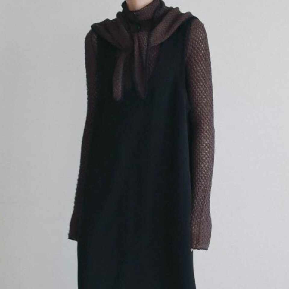 滾邊針織衫(附圍巾) Piping Scarf Knit