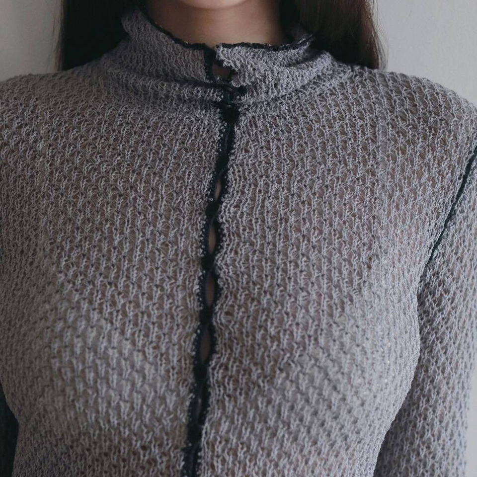 滾邊針織衫(附圍巾) Piping Scarf Knit