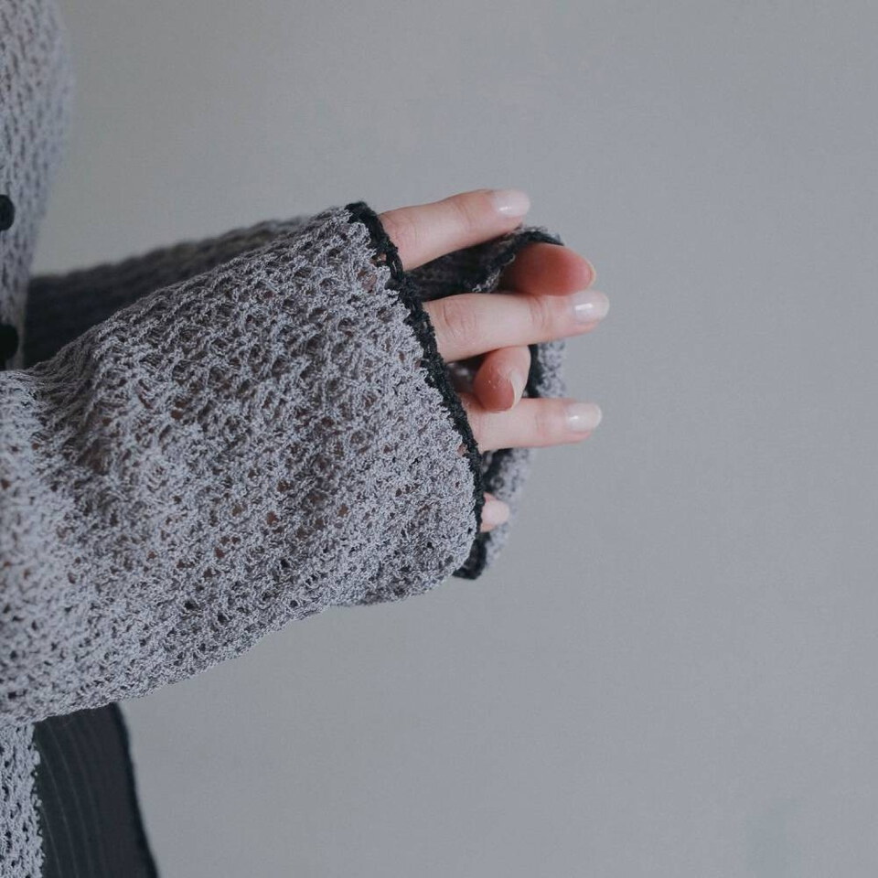 滾邊針織衫(附圍巾) Piping Scarf Knit