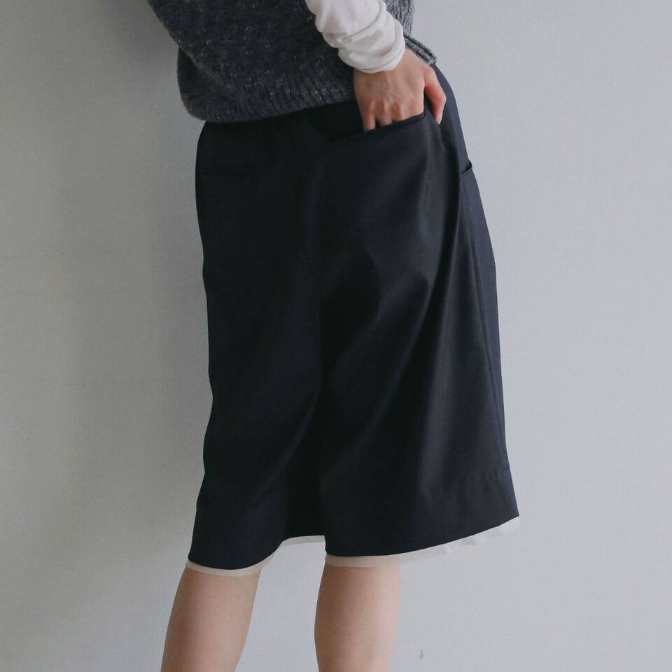 拼接剪裁五分褲 Hightwist Half Pants