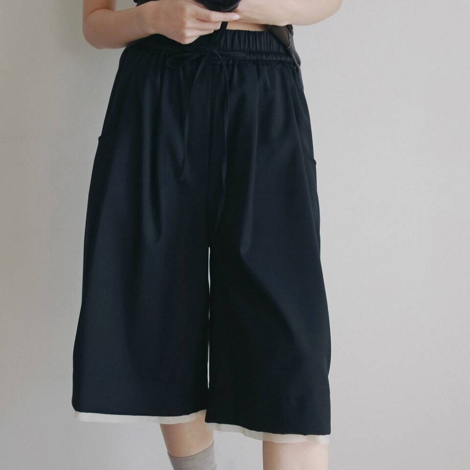 拼接剪裁五分褲 Hightwist Half Pants