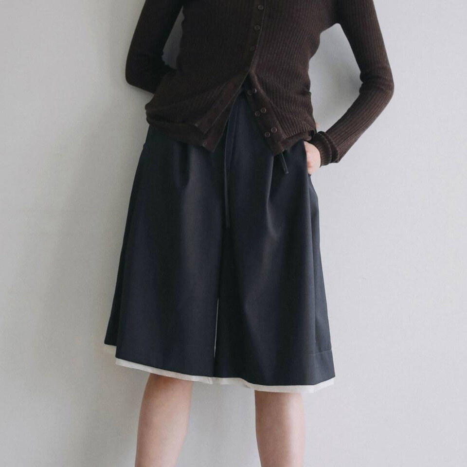 拼接剪裁五分褲 Hightwist Half Pants