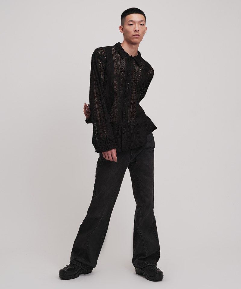 長袖針織襯衫 Lace Long Sleeve Shirt