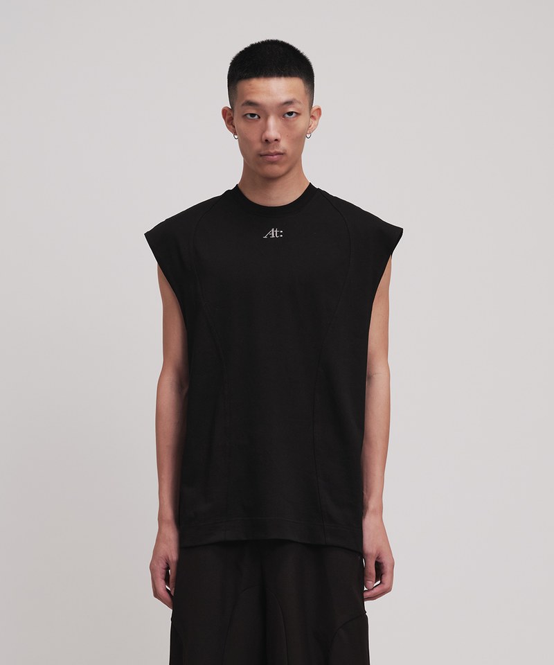 弧線剪接背心 Cropped Vest