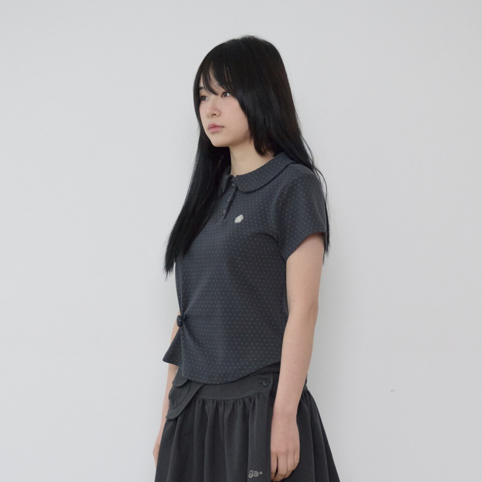鈕扣點點短Tee Round Collar T-Shirt