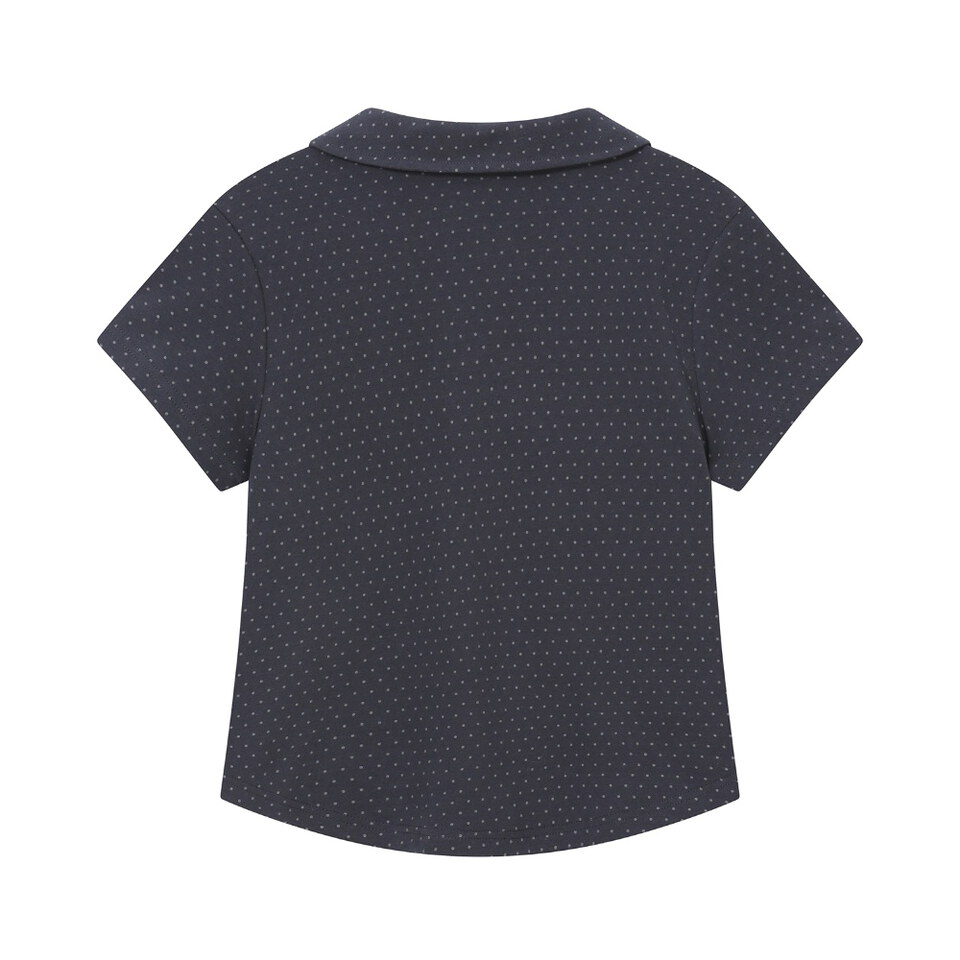 鈕扣點點短Tee Round Collar T-Shirt