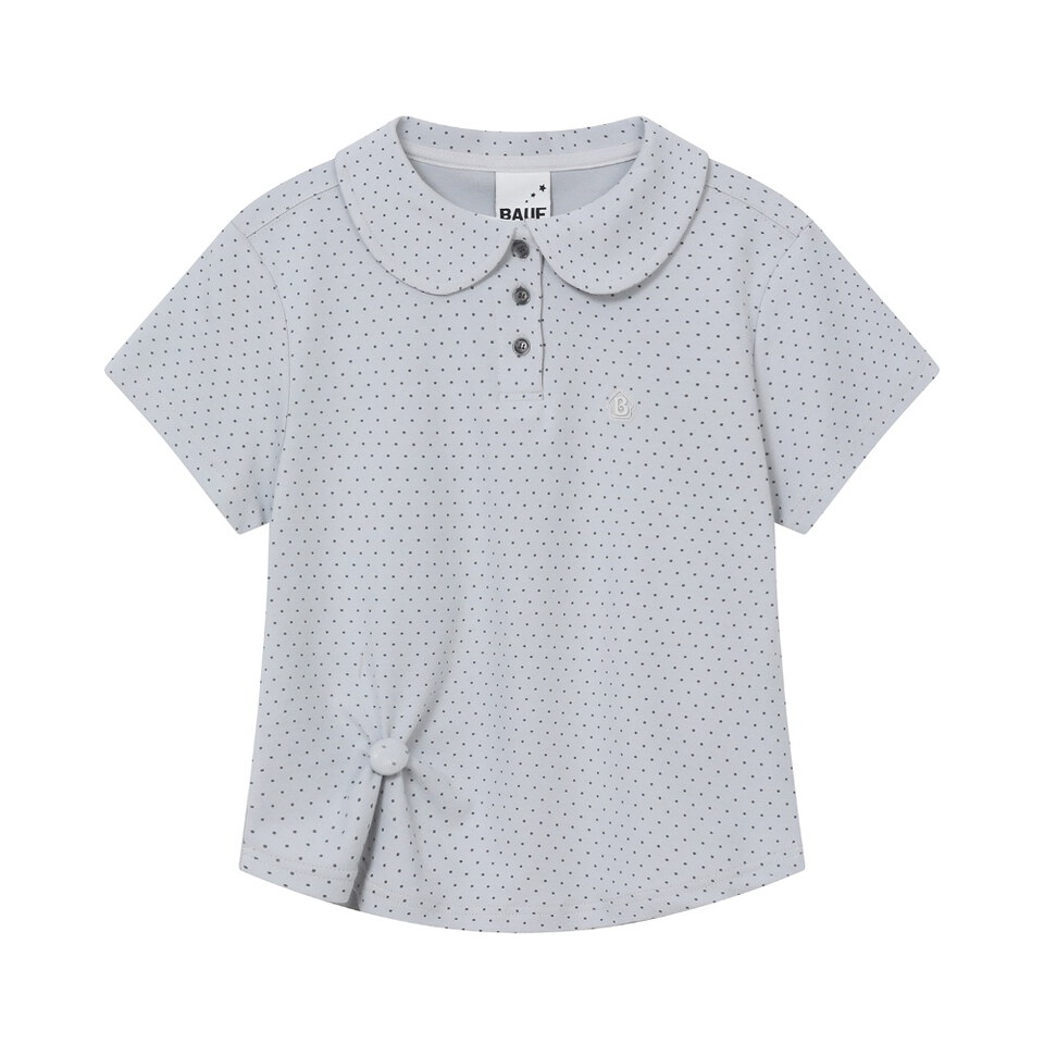 鈕扣點點短Tee Round Collar T-Shirt