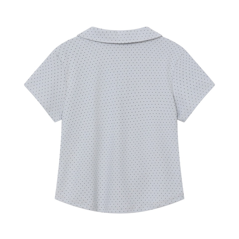 鈕扣點點短Tee Round Collar T-Shirt