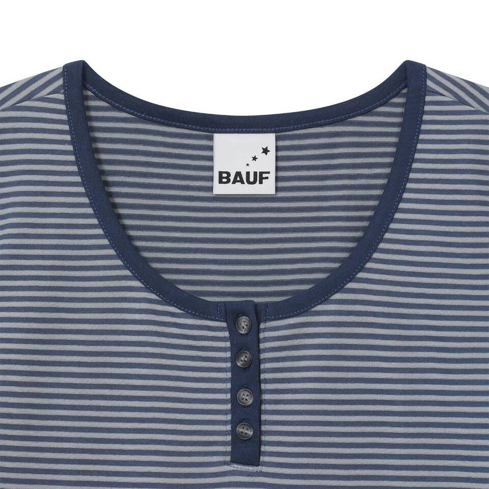 條紋短袖上衣 Henley Neck Slim Fit T-Shirt