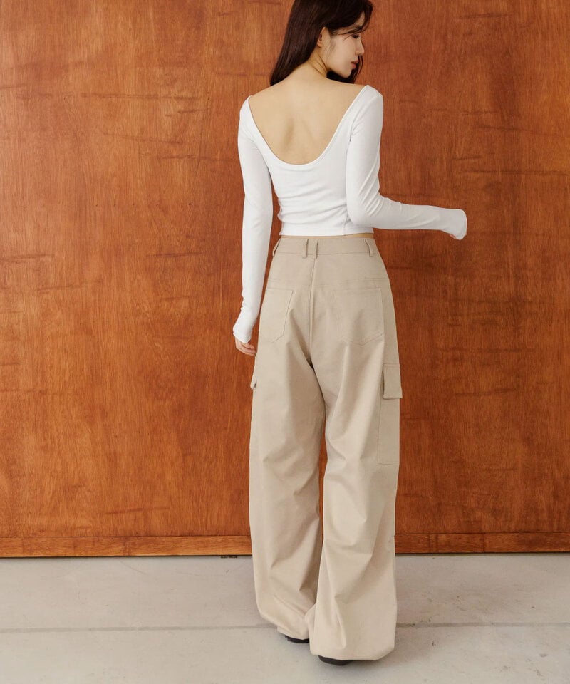 BLO9939-252 by BB-抓褶寬鬆直筒工裝褲