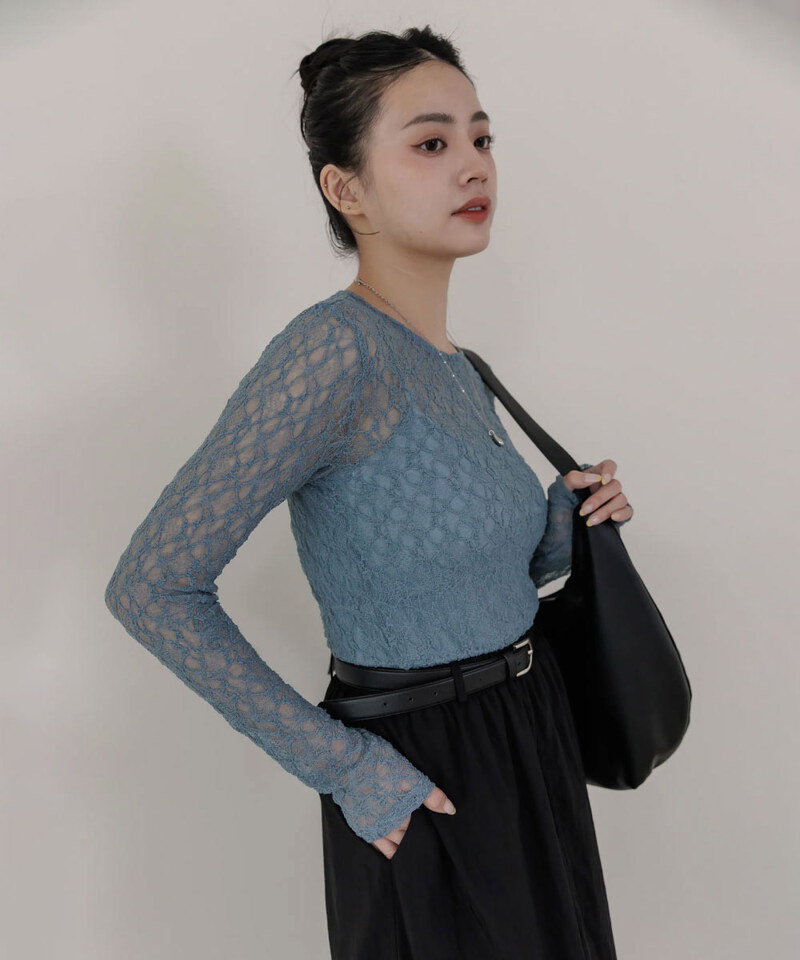 BLO9942-252 by Bello-氧氣感蕾絲圓領上衣