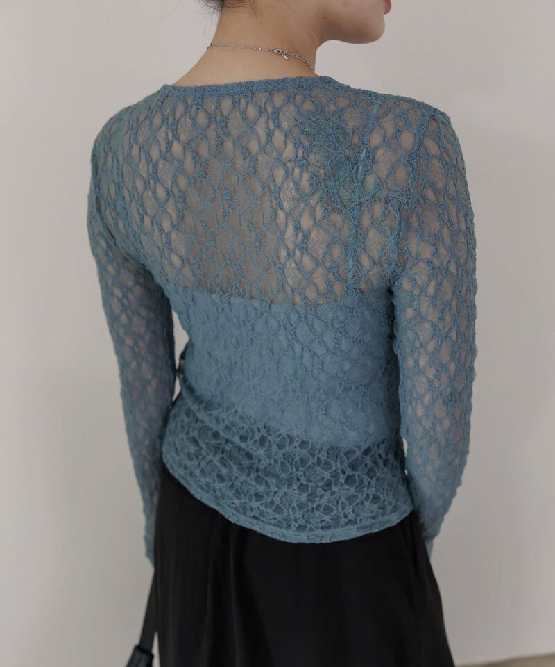 BLO9942-252 by Bello-氧氣感蕾絲圓領上衣