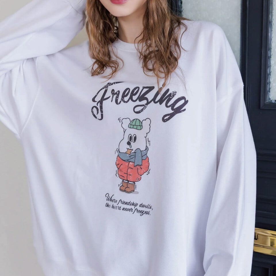 復古感寬鬆大學TEE