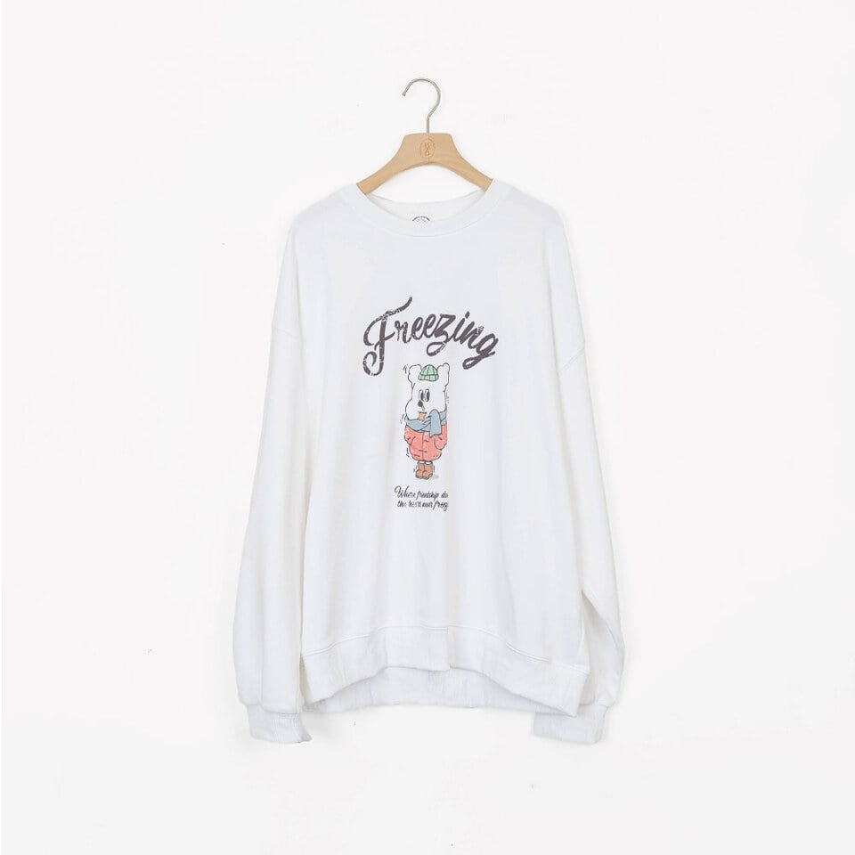 復古感寬鬆大學TEE