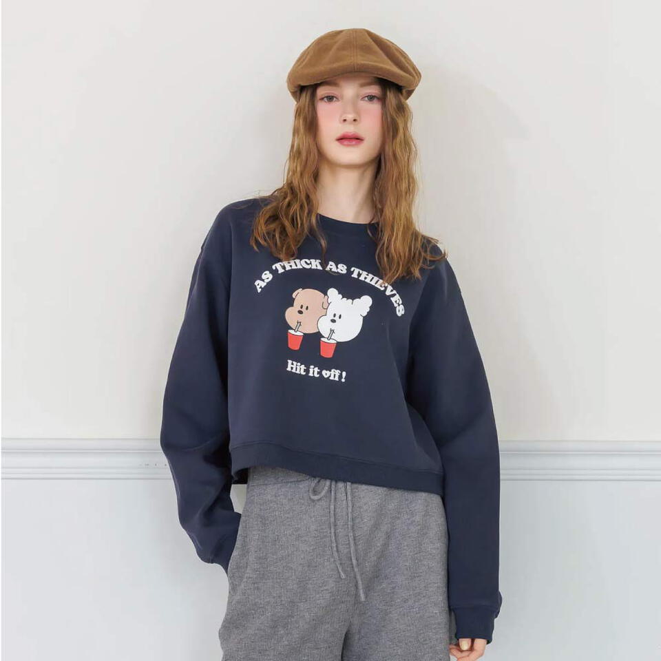 泡泡印花短版大學TEE