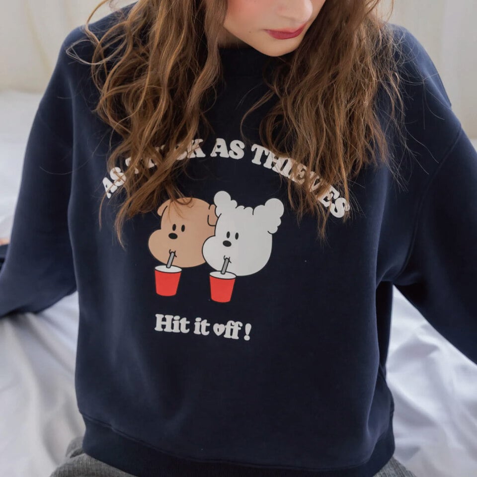 泡泡印花短版大學TEE