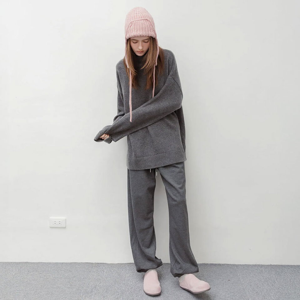 by Bello 瘦瘦直腿縮口棉褲