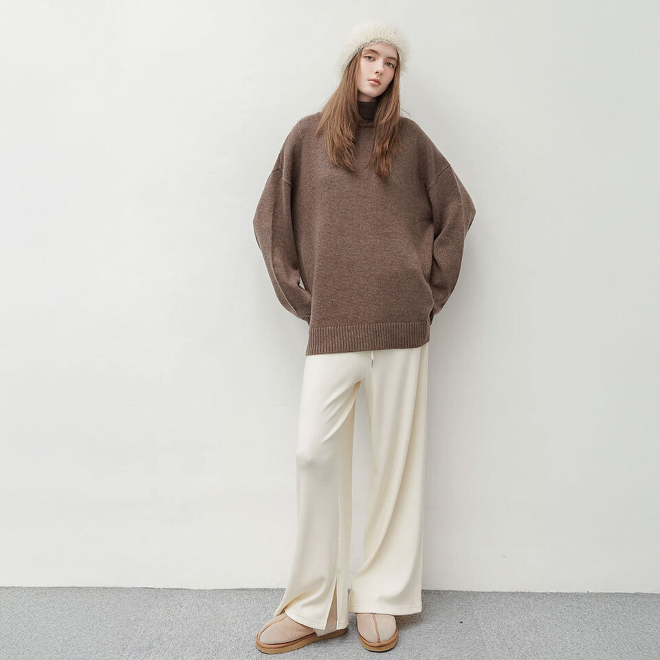 by Bello 混羊羔毛寬鬆高領毛衣