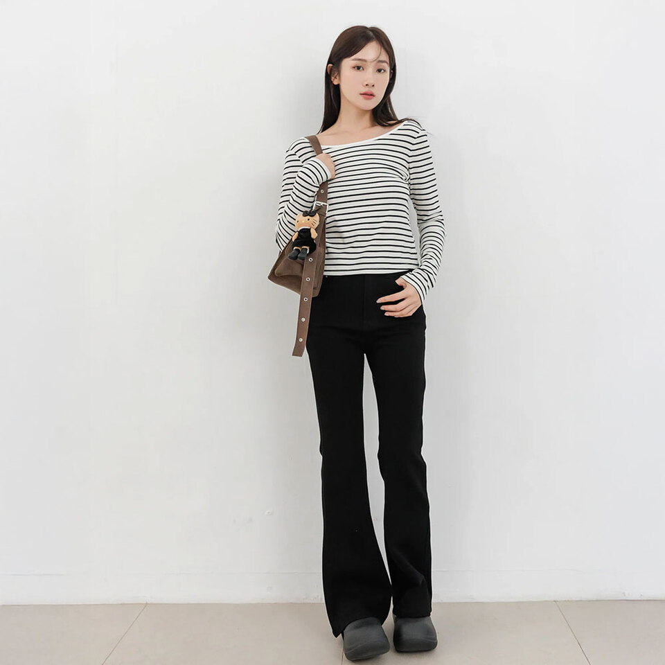 by BB 雙面穿條紋長袖