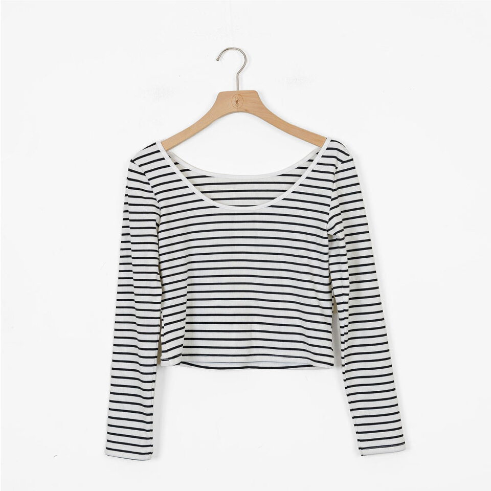 by BB 雙面穿條紋長袖