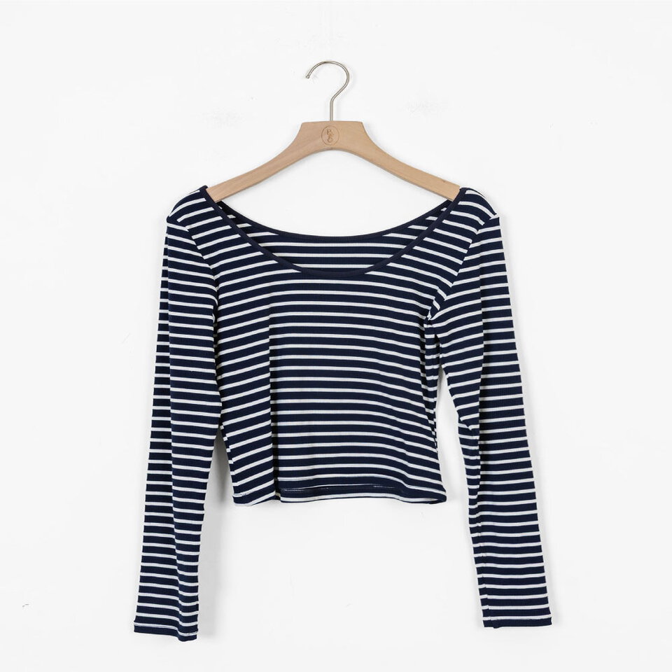 by BB 雙面穿條紋長袖