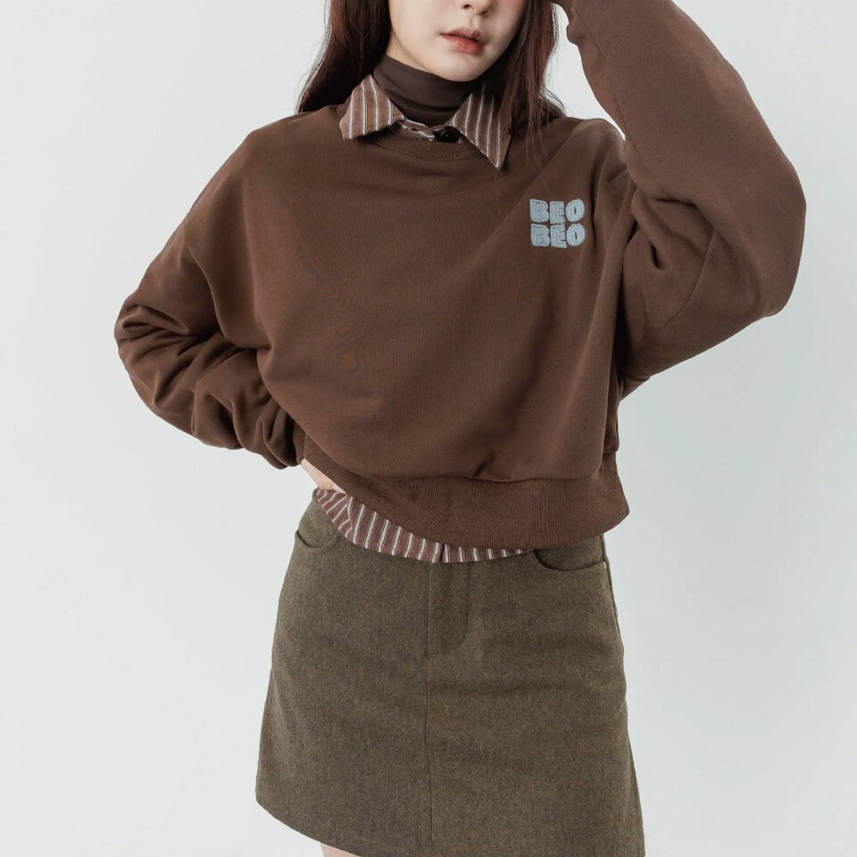 中短絨霧感直紋襯衫