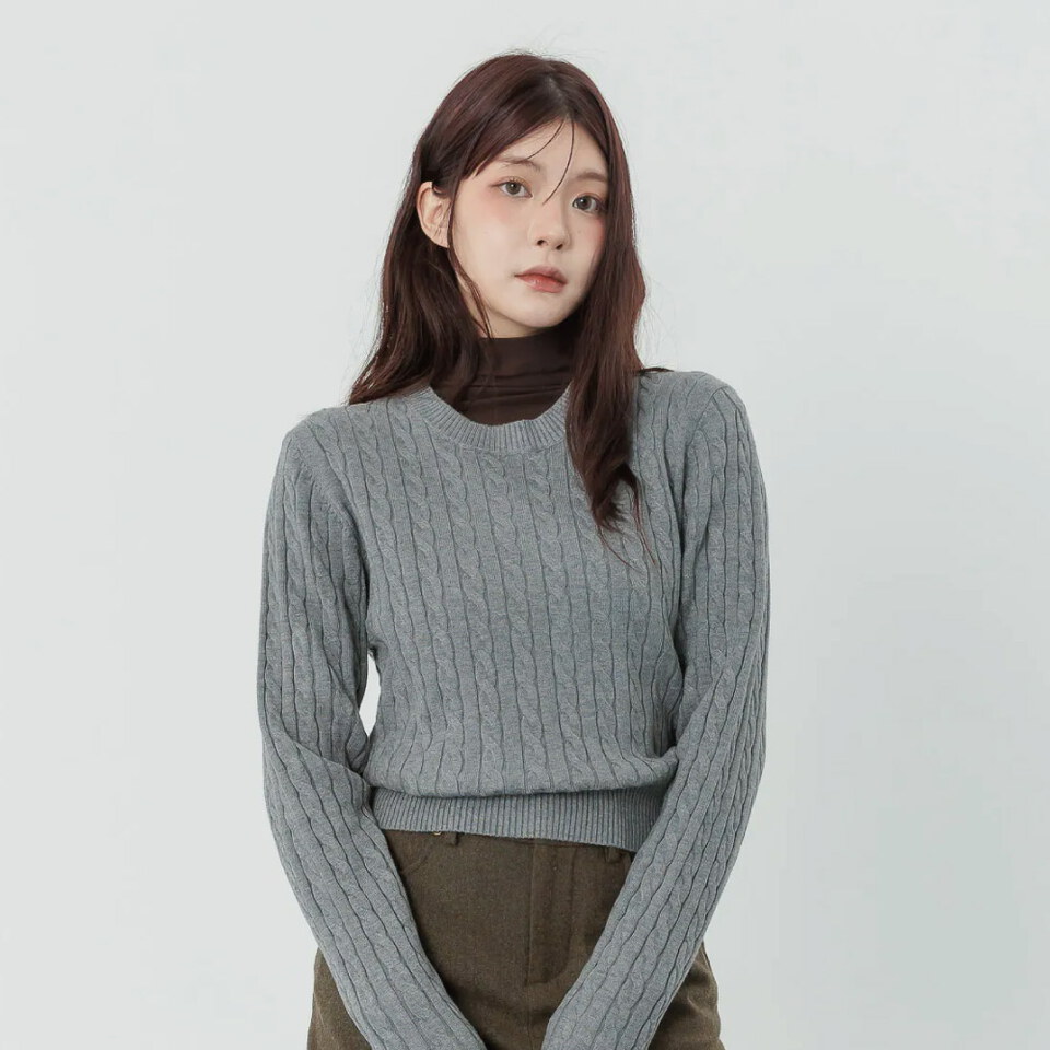BLO9965-261 親膚修身小麻花毛衣