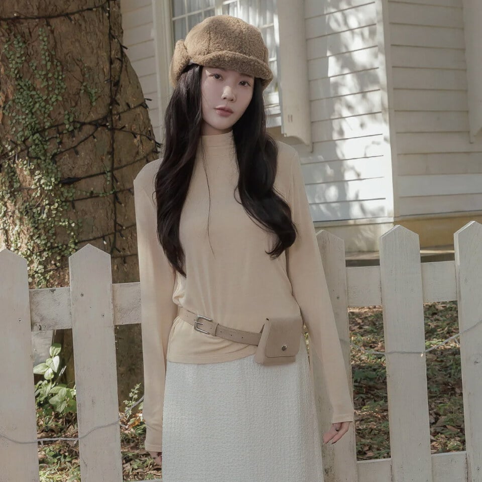 BLO9966-261 親膚奶昔立領內搭上衣