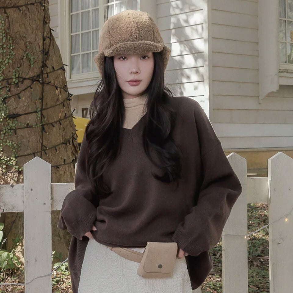 BLO9967-261 美麗諾V領羊毛衣