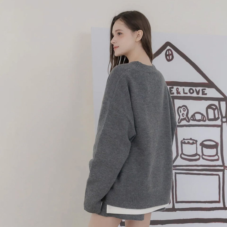 立體Q毛Muffy圓領毛衣