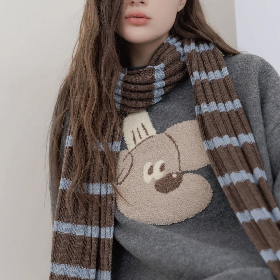 立體Q毛Muffy圓領毛衣