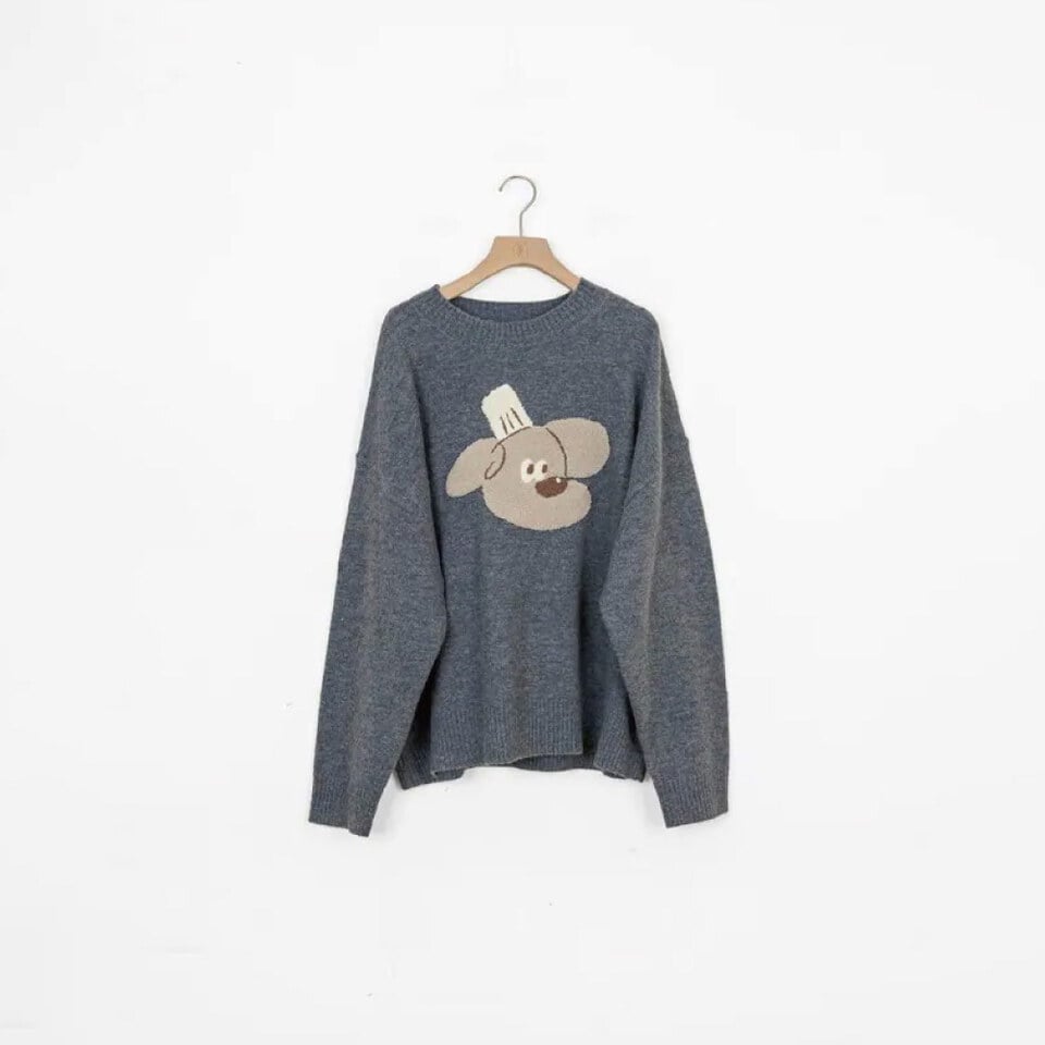 立體Q毛Muffy圓領毛衣