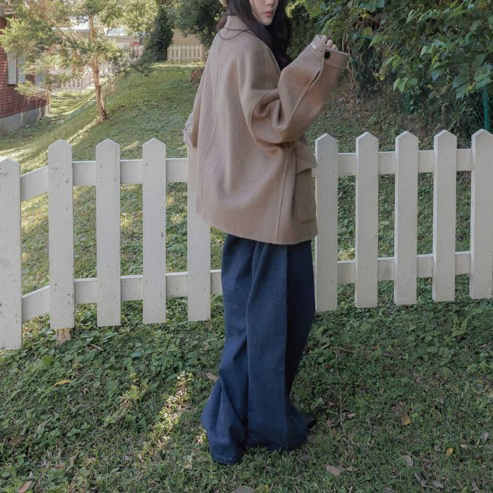 BLO9974-261 by Bello-狠瘦牛仔闊腿寬褲