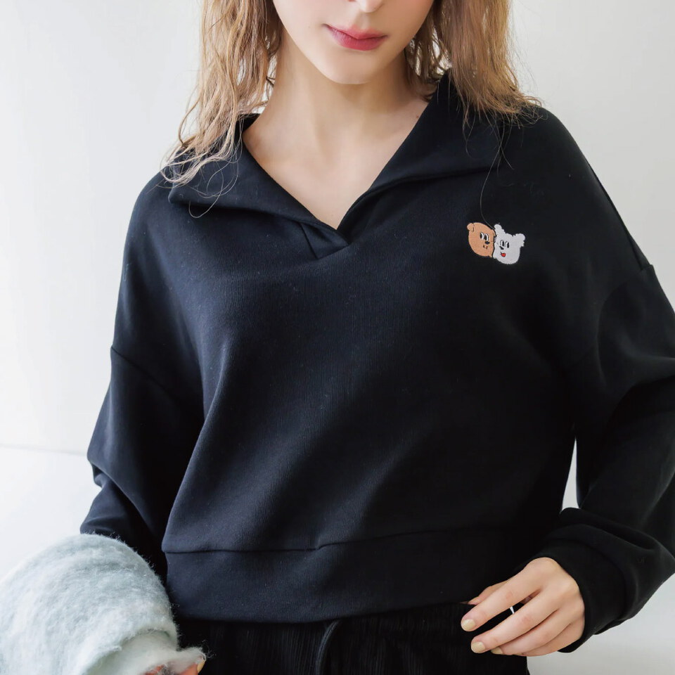 Bellox1107-小刺繡POLO長袖