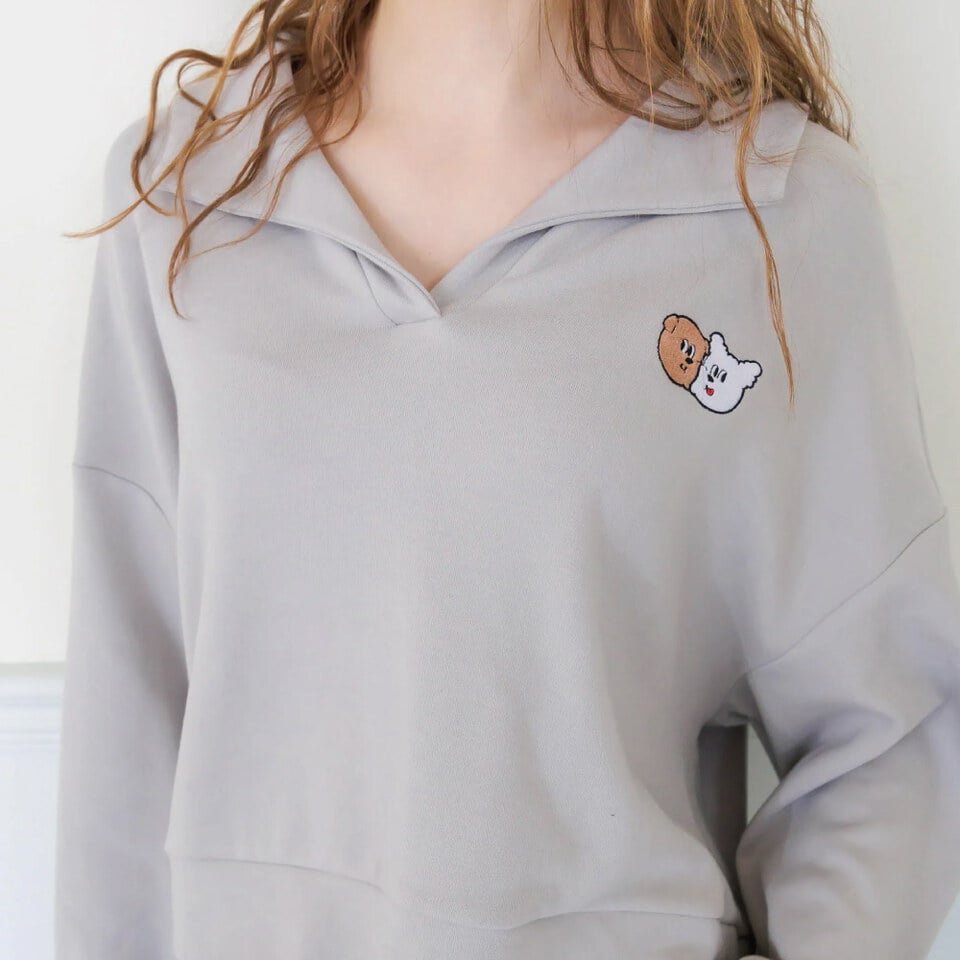 Bellox1107-小刺繡POLO長袖