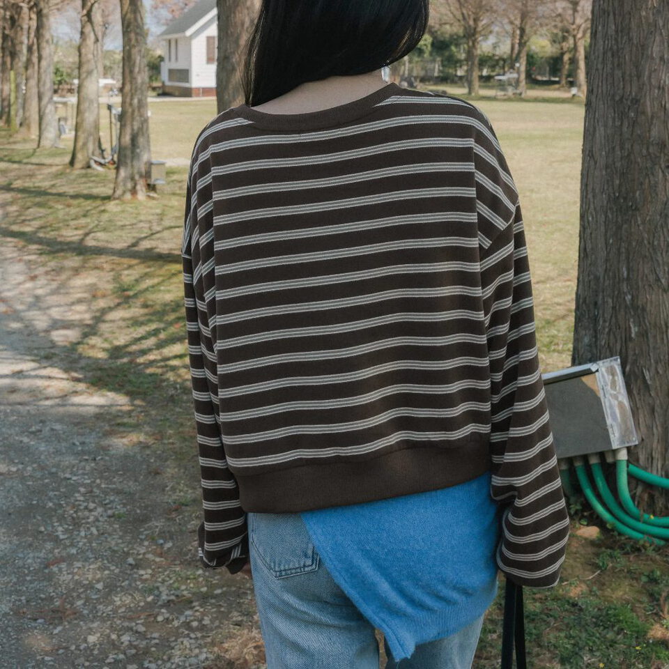 BLO9985-261 by Bello-OREO條紋圓領大學TEE