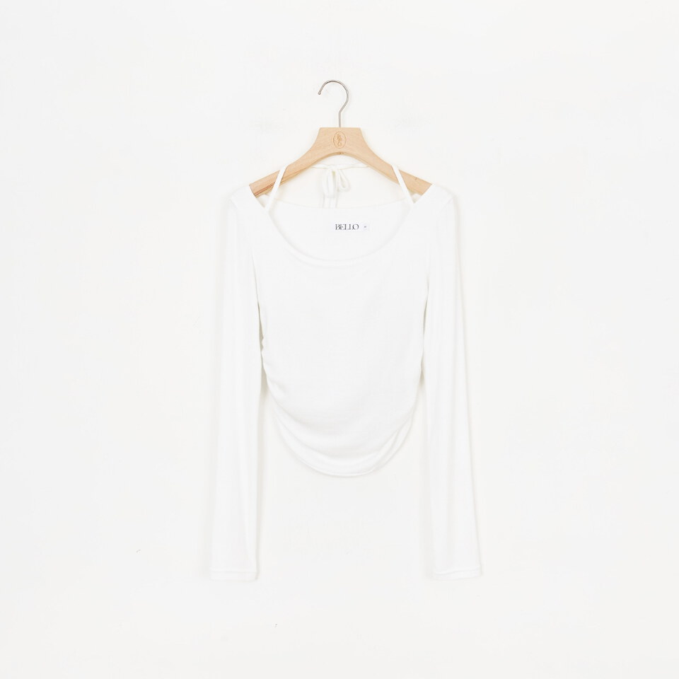 by Bello-細帶掛脖綁帶長袖BRATOP