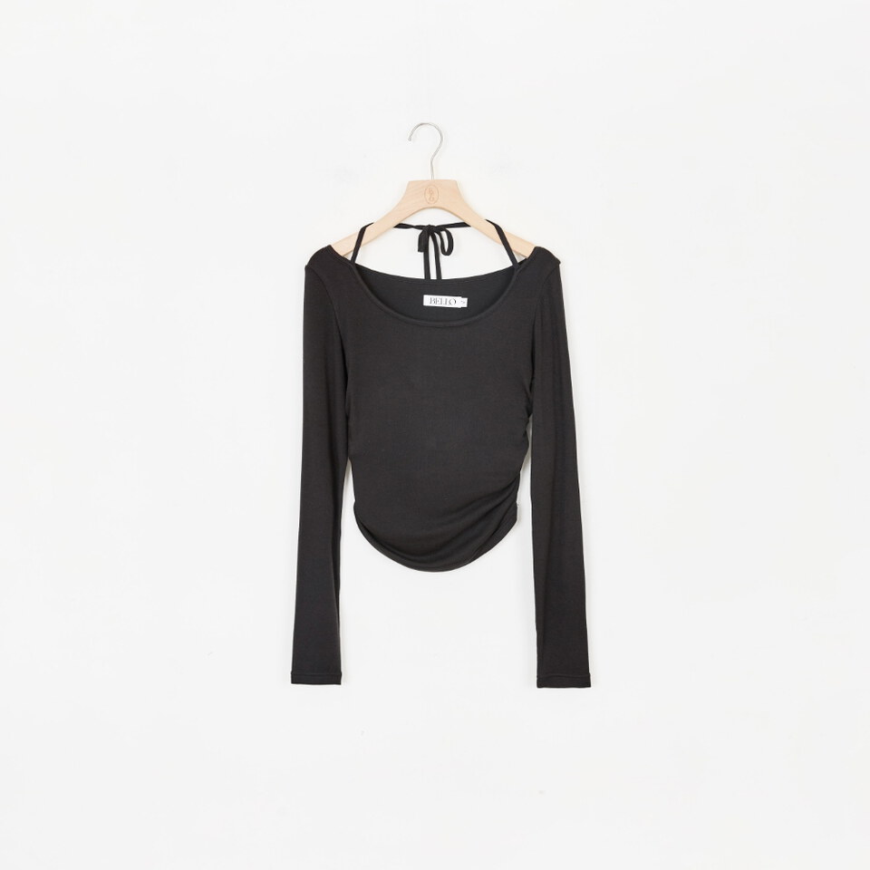 by Bello-細帶掛脖綁帶長袖BRATOP