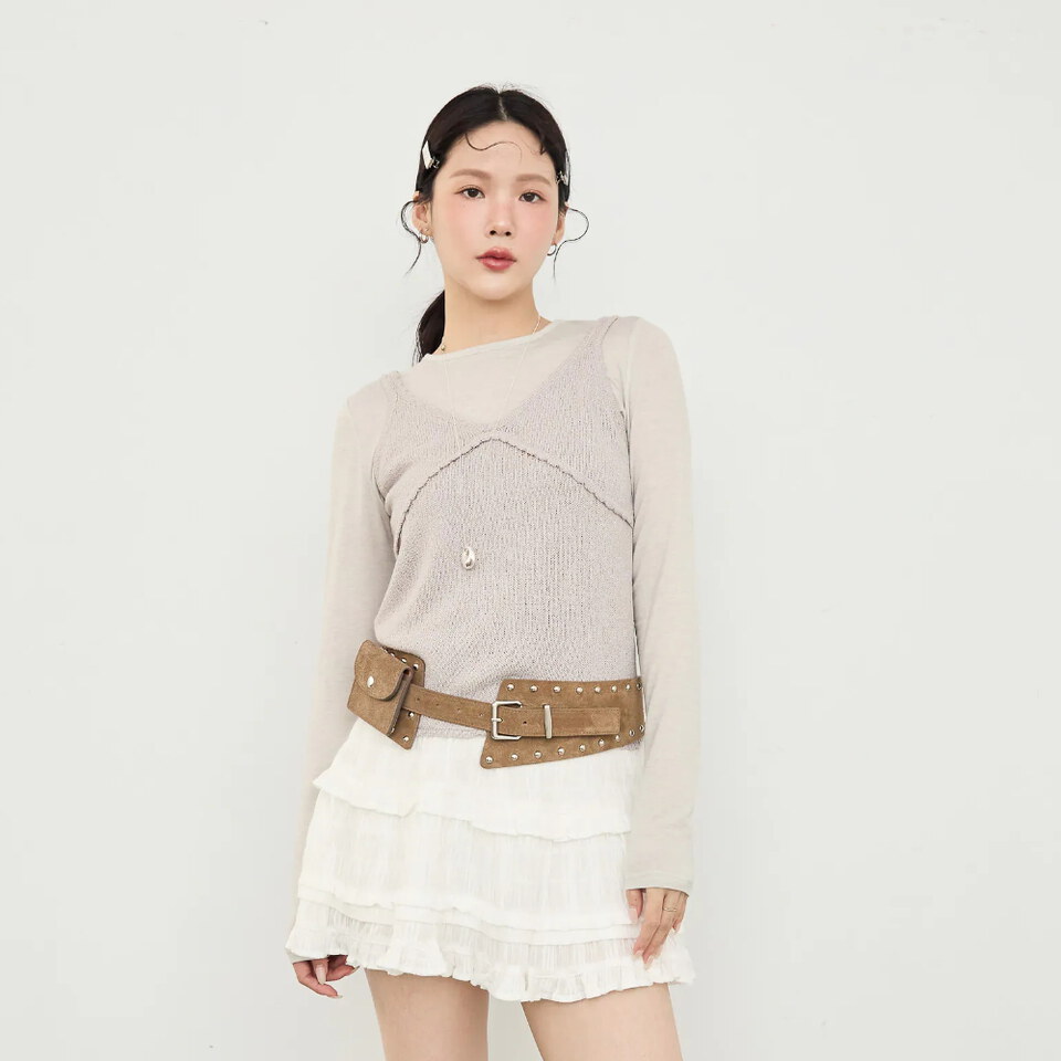 BLO9995-261 by Bello-花邊細肩V領背心