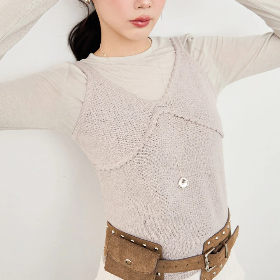 BLO9995-261 by Bello-花邊細肩V領背心