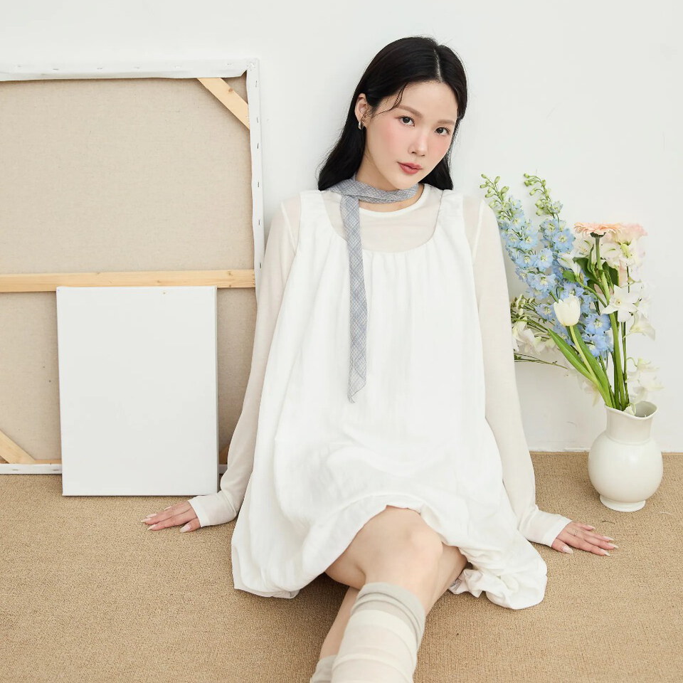 by Bello-小花苞無袖短洋裝