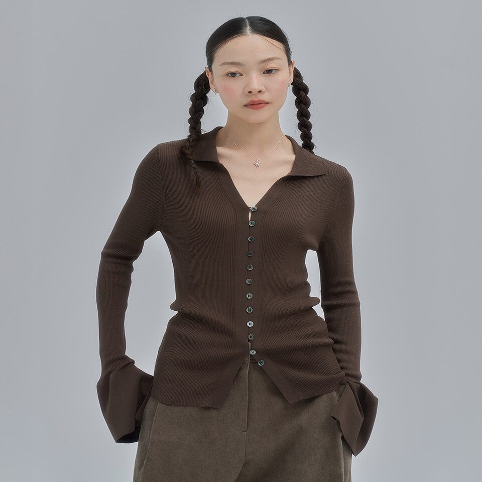 BRD0003-252 晨葉排釦針織衫