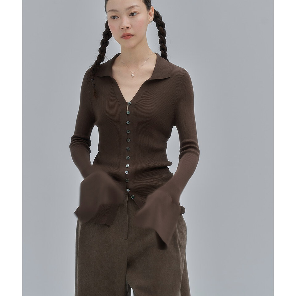 BRD0003-252 晨葉排釦針織衫