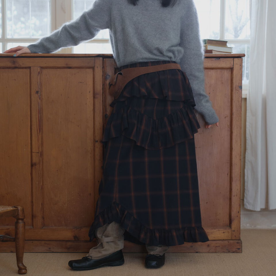 BRD4009-252 午夜格紋花邊長裙