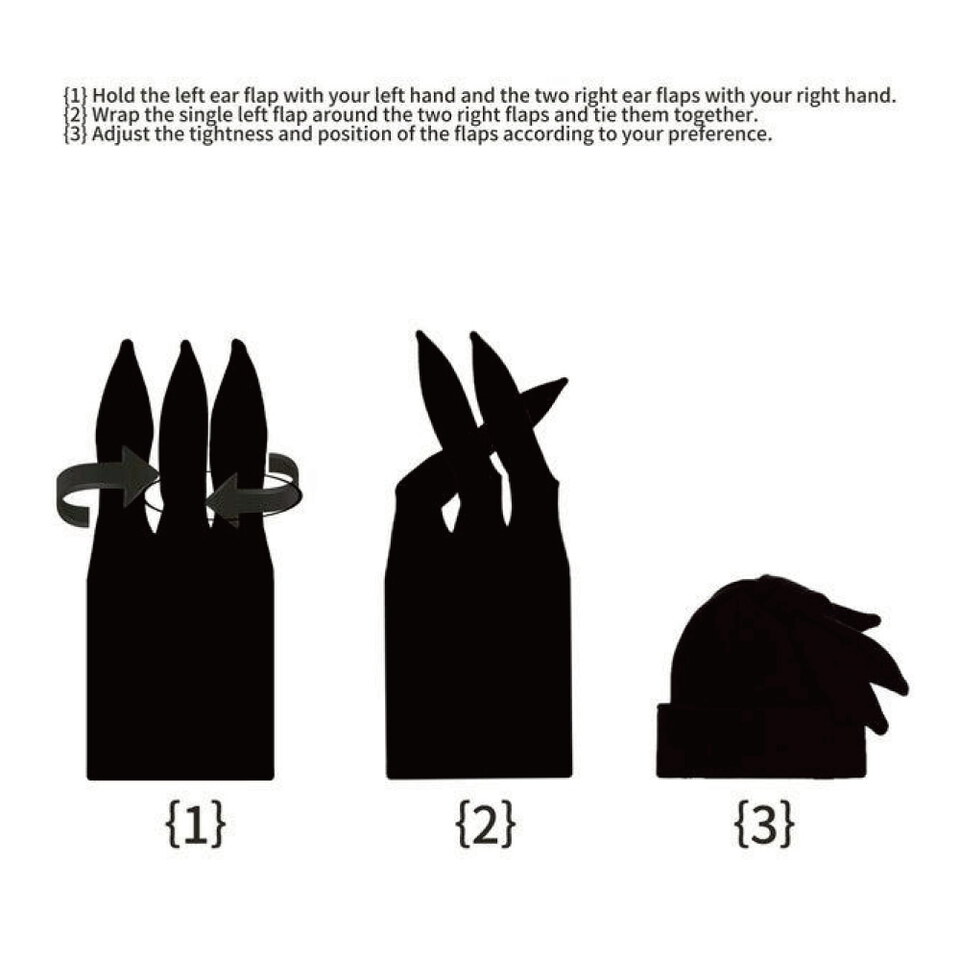 CAO2305-261 三耳針織毛帽 Multi-Way 3 Ear Knit Beanie NEW